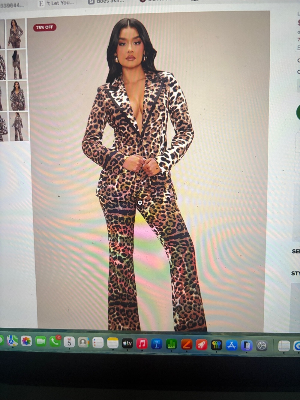 Fashion Nova Leopard Print Blazer & Flare Pants Set - Brown